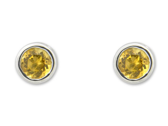 4mm citrine white gold earrings