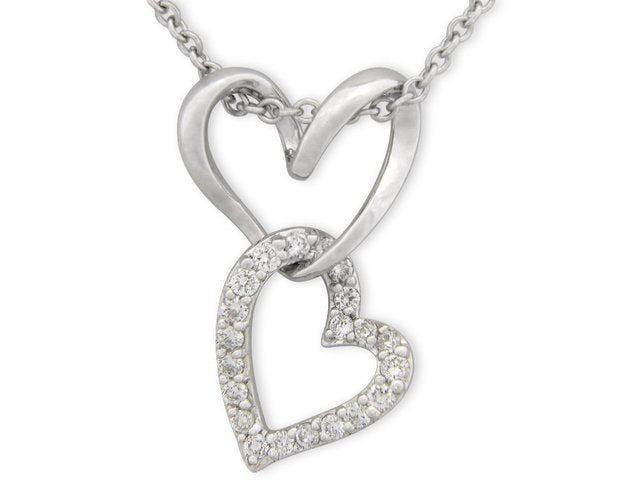 Hearts in love diamond pendant