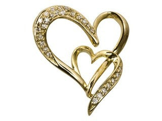 Twin diamond heart pendant