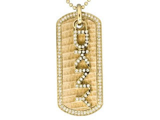 DKNY Logo gold dog tag pendant - DKNY code NJ1043040