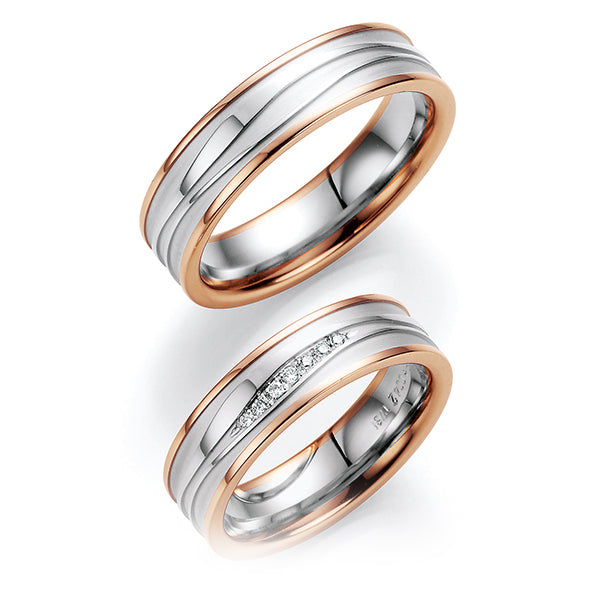 Fischer White and Rose Gold  ring combination