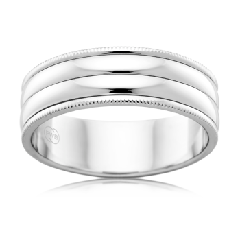 White Gold ring with beaded edge