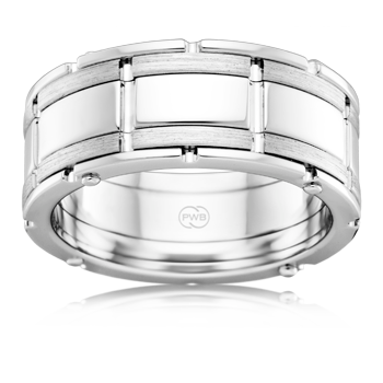 White Gold multi piece riveted wedding ring