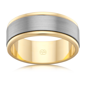 Mens Titanium and 18ct Yellow Gold Wedding Ring