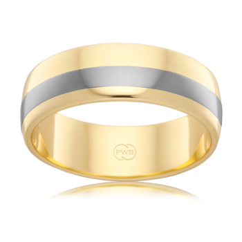 Mens Titanium and 9ct Yellow Gold Wedding Ring