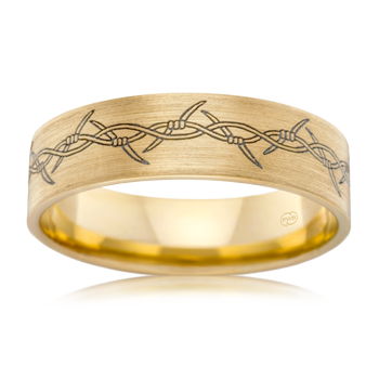 Yellow Gold barbed wire ring