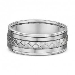 Men's weave Platinum Wdding ring 2mm deep-A14138