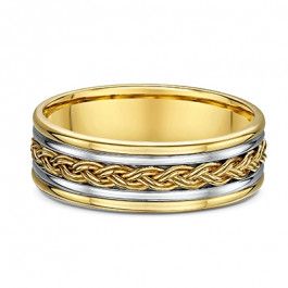 Dora 18ct Mens Yellow and White Gold woven Wedding ring 1.9mm deep
-A14139