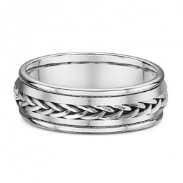 Dora Platinum 950 braided Mens Wedding ring 2.2mm deep-A14350