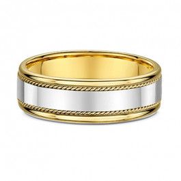 Dora 18ct White and Yellow Gold Wedding ring 1.7mm deep-A13980