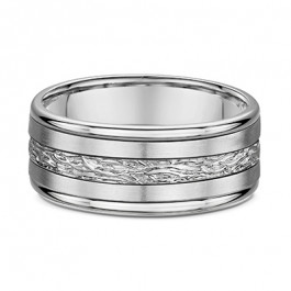 Dora Platinum 950 Mens European textured wedding ring 1.6mm deep-A14074