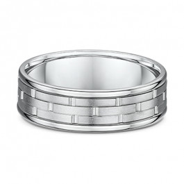 Dora Platinum 950 Grooved European mens Wedding ring with variable depth selector-A14374