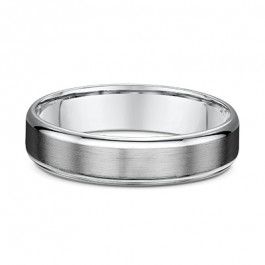 9ct White Gold and Titanium Smooth European Mens Wedding Ring band is 1.6mm deep-A12281