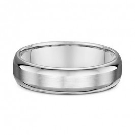 Dora 14ct White Gold smooth European Men's wedding ring 2.1mm deep-A14106