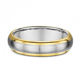 Men's Dora 18ct Yellow Gold and Titanium Smooth European Wedding ring 2.35mm deep-A14504