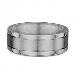Dora Titanium ribbed edges European Mens Wedding ring, the band is 1.5 mm deep-A14329