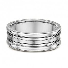 Dora Platinum 950 Mens wedding ring 2.1mm deep-A14260