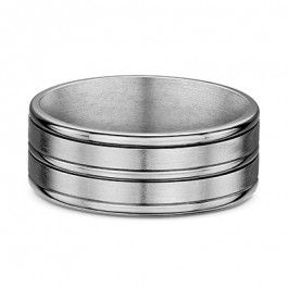 Dora Stripes Titanium European Mens Wedding Ring, the band is 1.6mm deep-A14167