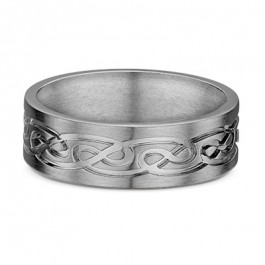 Mens Titanium Celtic wedding ring, band is 1.8mm deep-A11151
