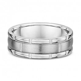 Dora Platinum 950 Grooved Ribbed Edges European Mens Wedding Ring, you can select the band depth and width that best suits you-A14184