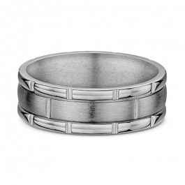 Dora Titanium Grooved Ribbed Edges European Mens Wedding Ring, you can select a ring width and depth that best suits you-A14180