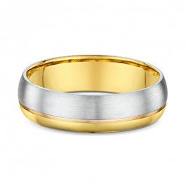  9ct Yellow White and Rose Gold European Men's Wedding ring 1.7mm deep-A13119