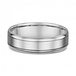 Dora Platinum Flat with soft edge and grooves Men's Wedding wedding ring - Dora 1645006-A14114
