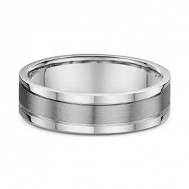 Dora Ribbed Edges European Mens 9ct White Gold and Titanium Wedding Ring you can select the ring width and depth that best suits you-A14192