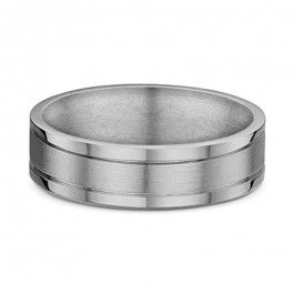 Dora Ribbed Edges Titanium European Mens Wedding Ring, the band is 1.8mm deep-A14187