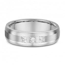 Dora Platinum 950 Diamond European Mens Wedding ring containing three 0.075ct G/H Vs square Princess cut Natural Diamonds, the band is 2mm deep-A13966