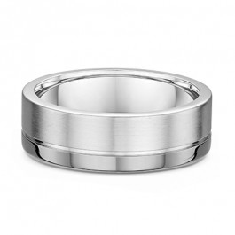 Dora stripe Wedding ring in Titanium and 9ct White Gold 1.7mm deep, you can select a width that is most suitable for you-A13180