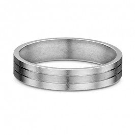 Titanium satin-finished Mens Wedding ring, the band is 1.8mm deep-A14376
