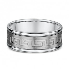 Dora 9ct and Titanium patterned European Mens Wedding ring 1.8mm deep-A14340