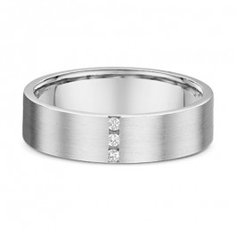 Dora Mens Platinum 950 Diamond stripes Wedding ring, containing three 0.01ct G/H Vs Brilliant cut Natural Diamonds, the band is 2mm deep-A13964