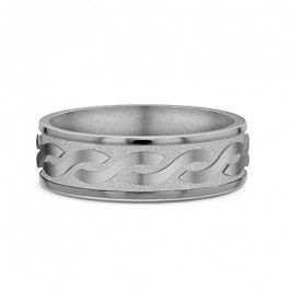 Titanium Wave Patterned European Mens Wedding Ring, the band is 2mm deep-A14245