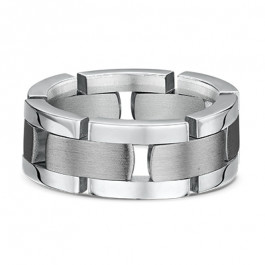 Dora Titanium and 9ct White Gold Mens flexible Wedding Ring -A14080
