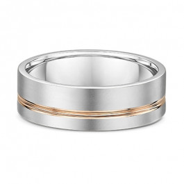 Dora 18ct White and Rose Gold Mens Wedding ring 1.9mm deep-M1369