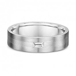 Dora Mens Platinum 950 Diamond Mens Wedding ring containing one 0.12ct G/H Vs Baguette cut Natural Diamond, band is 2mm deep-A13970