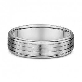Men's striped Platinum Dora wedding ring a comfortable 1.65mm deep-A13899