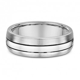 Platinum offset stripe European Mens Wedding ring band is 2mm deep, you can select a band width.-A13903