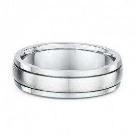 18ct White Gold channeled edge wedding ring band is 1.8mm deep and 6mm wide -A14003