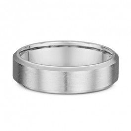  Dora Platinum 950 bevelled edge wedding ring lightly satin finished 1.8mm deep-A14022