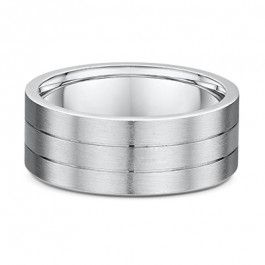 Dora Platinum 950 central grooved European Men's wedding ring 1.5mm deep, you can select the bandwidth that best suits you-A14055