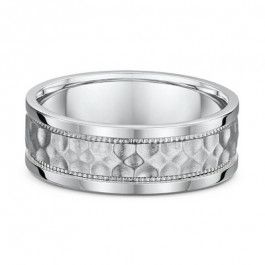 Dora European patterned 9ct White Gold Wedding ring 2mm deep-A12325