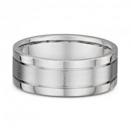 Dora Platinum 950 ribbed European Men's wedding ring 1.5mm deep, you can select the band width that best suits you-A14325