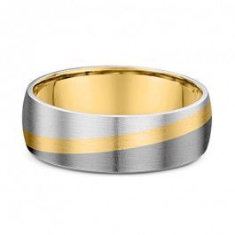 Dora 9ct Gold and Titanium Three Tone European Mens Wedding Ring 2.25mm deep and 8mm wide-A12252