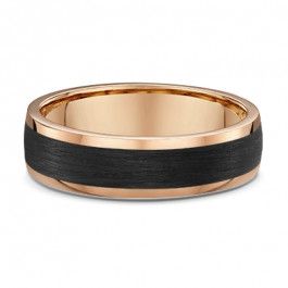 Dora 14ct Rose Gold and CarbonFiber mens wedding ring 2mm deep . Carbon fiber rings as well as being a beautiful black colour are lightweight yet strong and durable and will not chip or break if dropped unlike ceramic or other brittle rings.
Carbon fiber rings are hypoallergenic and conflict-free.
An extra bonus is any scratches can be sanded out. -A13993