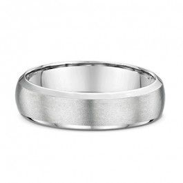 9ct White Gold domed wedding ring with light satin center and beveled edge, this classic ring is a nice 1.8mm deep-M1421