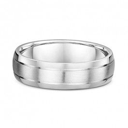 Dora 9ct grooved bevel Men's wedding ring satin finished 1.8mm deep-A13302