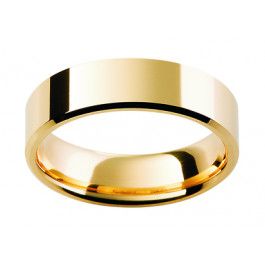 Mens 9ct Yellow Gold wedding ring with flat beveled edge and comfort fit.
-A13786
